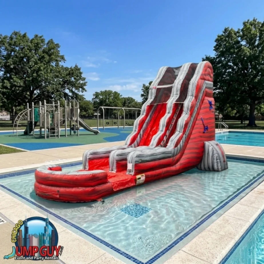 22ft red rock falls dual lane water slide featured rental for Lake Bluff IL events in ZIP code 60044