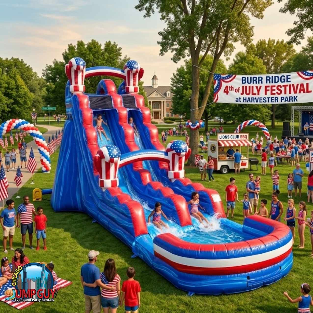 American Knockout Water Slide rental for Lake Bluff IL events in ZIP code 60044