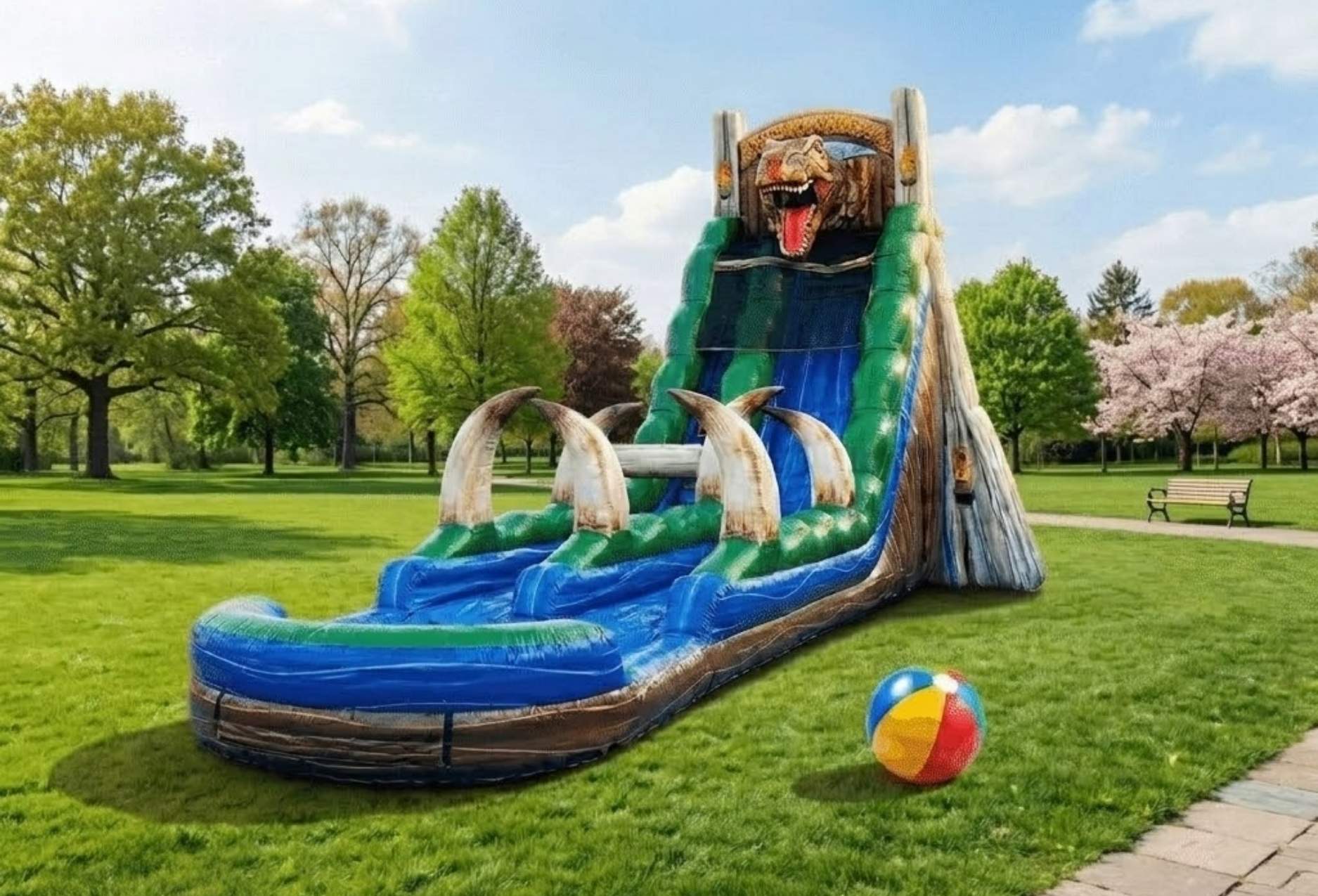 dual lane racing water slide park district rental for Lake Bluff IL events in ZIP code 60044.