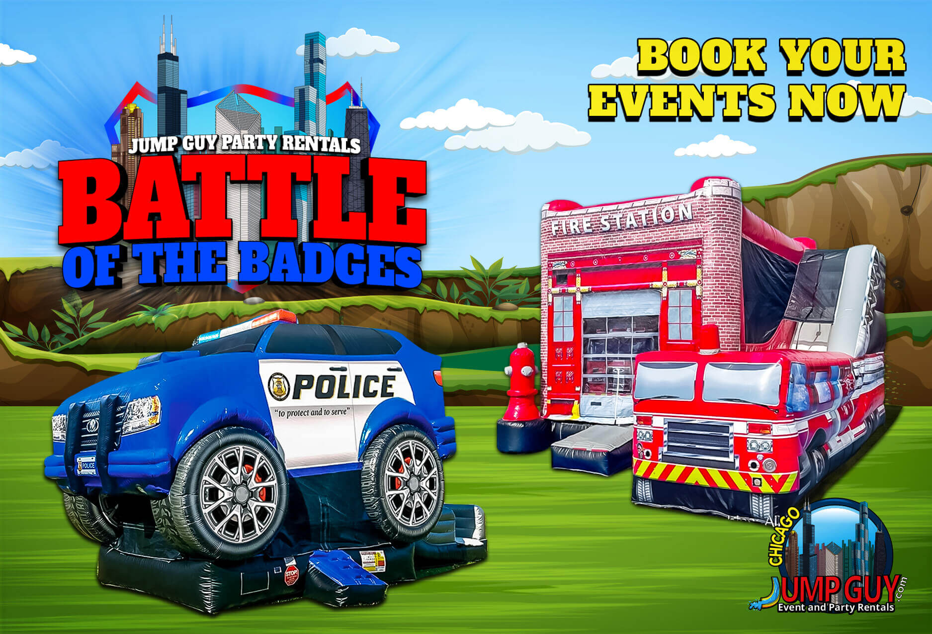 Battle of the Badges rental for Lake Bluff IL events in ZIP code 60044