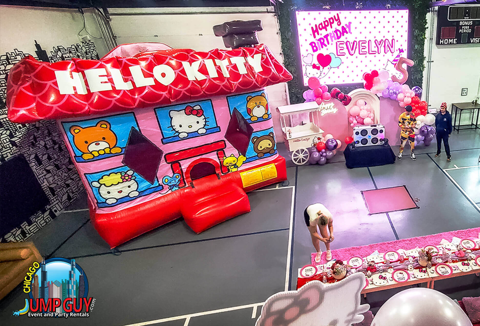 Happy Birthday Evelyn Hello Kitty Bounce House rental for Lake Bluff IL events in ZIP code 60044